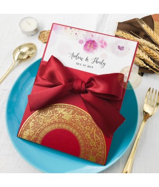 緞帶插卡喜帖 ribbon wedding invitations SN.S15003